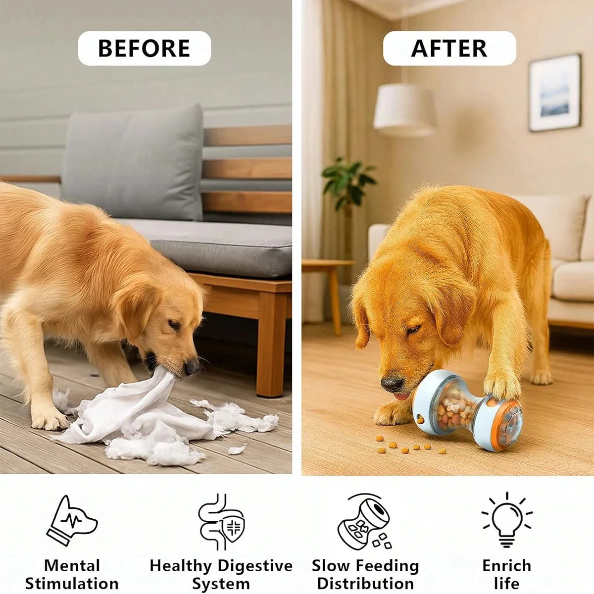 Interactive Dog Treat Dispenser Toy